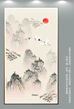 豎幅山水裝飾畫