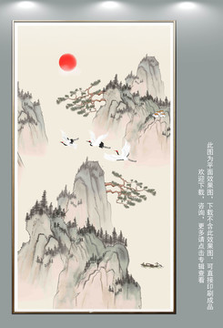 豎幅古風山水