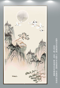 古典山水軟膜天花