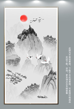 中國(guó)風(fēng)水墨山水畫(huà)