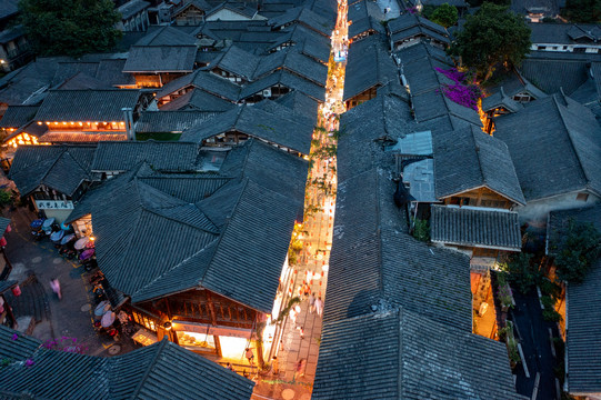 都江堰西街古镇夜景