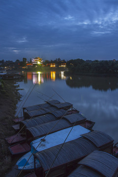 成都华阳南湖公园夜景