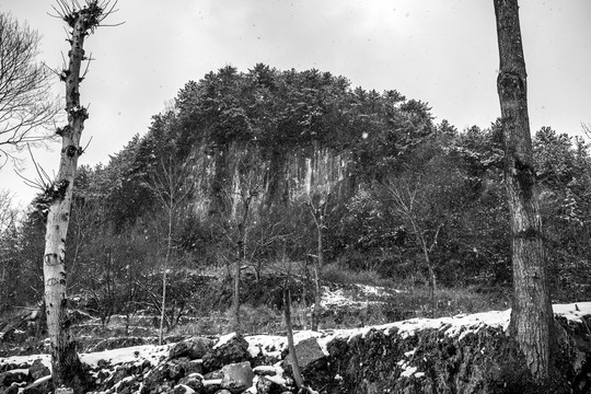 中国四川曾家山冬季自然风光