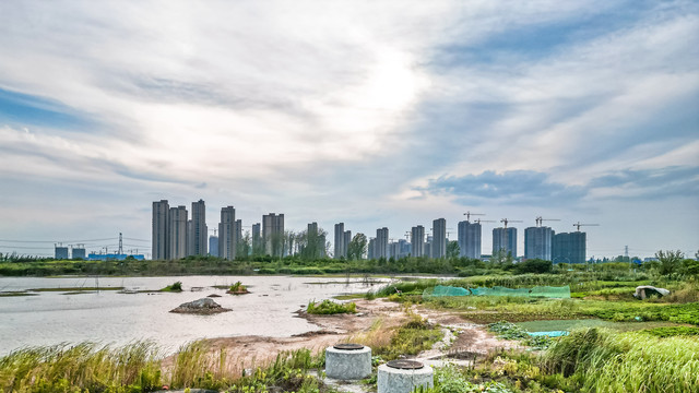 合肥城市风光全景航拍