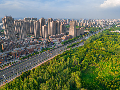 合肥城市风光全景航拍