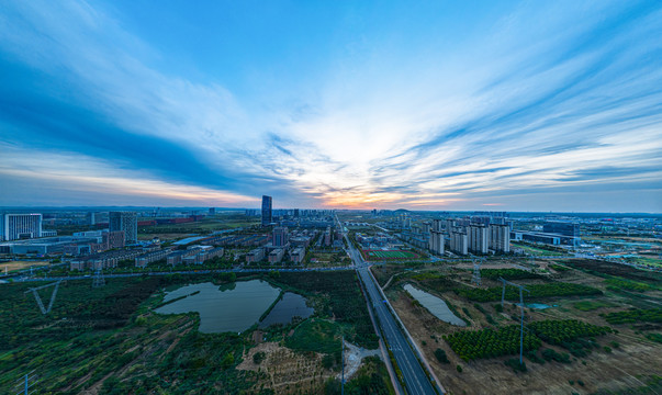 合肥城市风光全景航拍