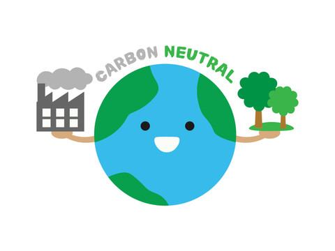 碳中和绿色卡通地球