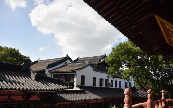 寒山寺古建筑一角