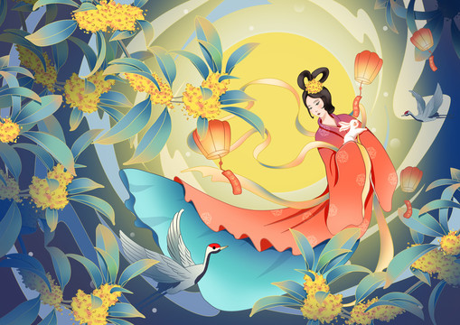中秋節(jié)日海報插畫