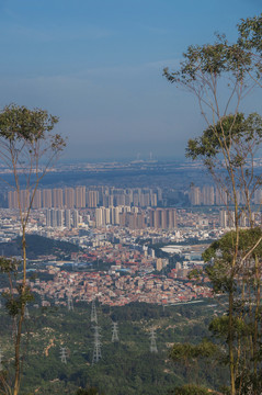 晋江小城镇俯拍风景