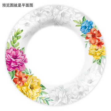 水彩餐具花紙