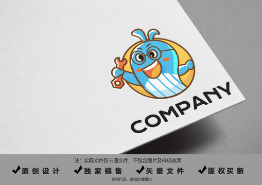 海豚卡通logo