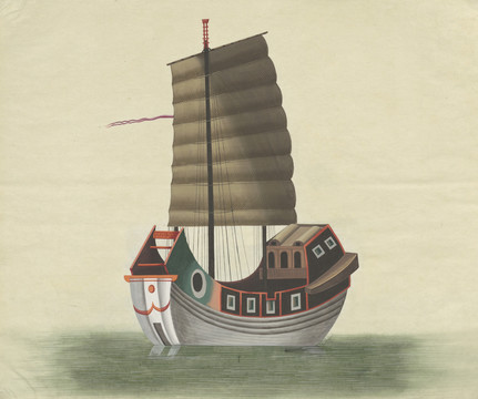 古代帆船插畫