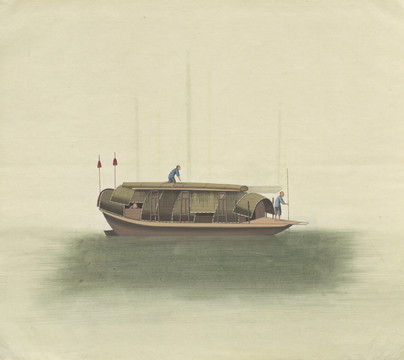 手绘海船运输插画