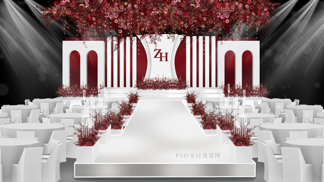 紅色秀場(chǎng)風(fēng)舞臺(tái)效果圖