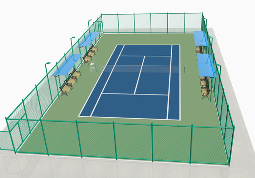 浅绿色网球场