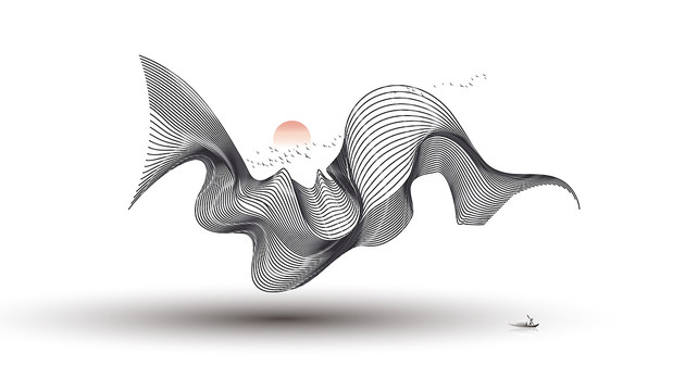 矢量藝術(shù)線條裝飾畫