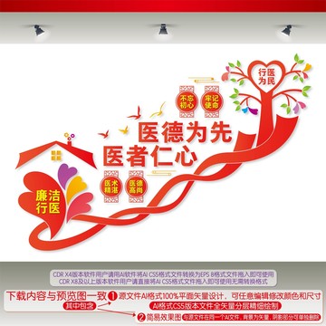 醫(yī)德醫(yī)風(fēng)樓梯間文化墻