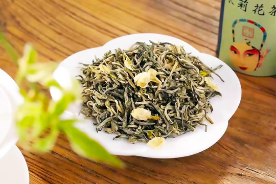 茉莉花茶茶叶特写