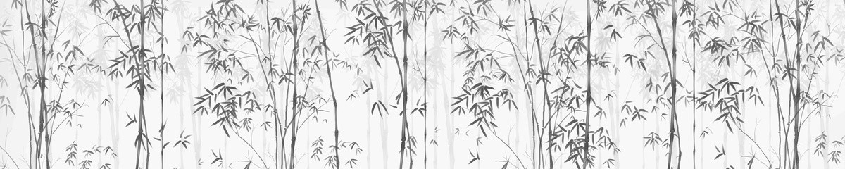 中式水墨竹子背景墻