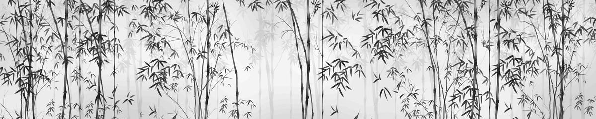巨幅水墨竹子背景墻