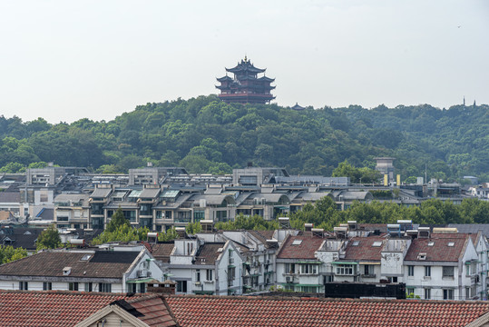 杭州西湖边上风光建筑