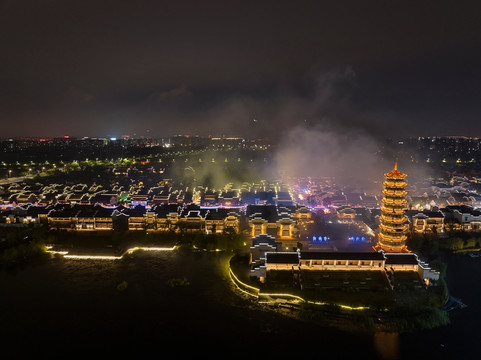 芜湖市鸠兹古镇夜景