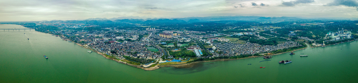 宜都市枝城镇全景图