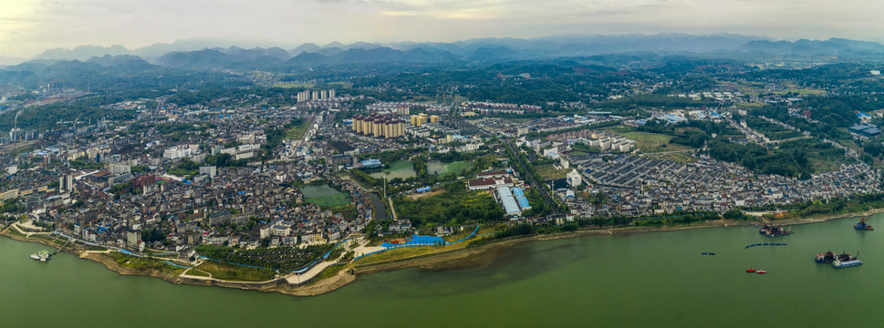 宜都市枝城镇全景图