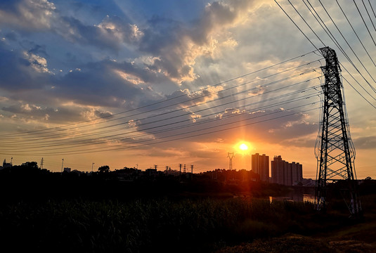 落日天空霞光