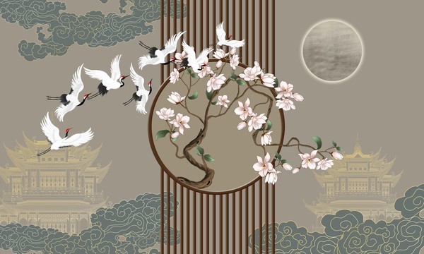 柵格山水花鳥(niǎo)圖