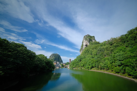 广西桂林山水两江四湖木龙湖