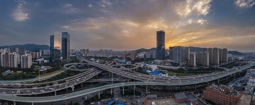 济南英雄山立交桥宽幅全景