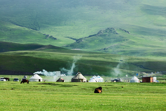 新疆巴音布鲁克草原牧场