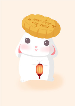頭頂月餅兔