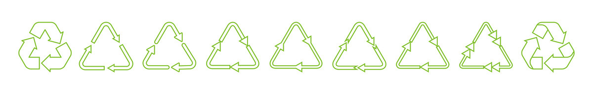 空心绿色三角形箭头 回收图标素材