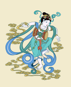 伎樂天鼓