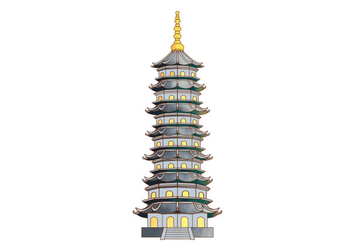 合肥建筑免摳素材徽園振風塔