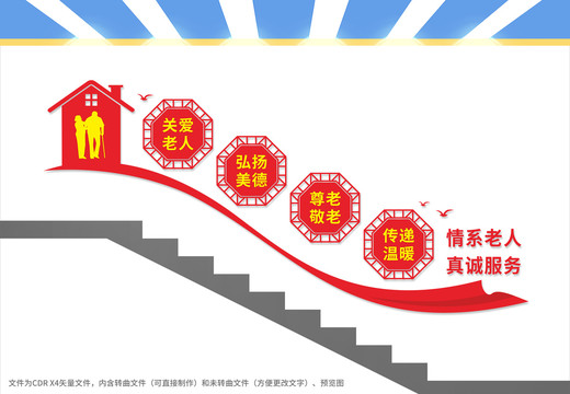 敬老院樓梯文化墻