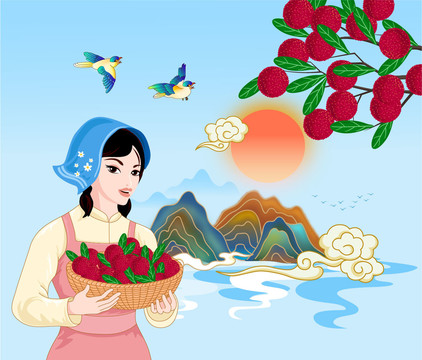 楊梅包裝插畫