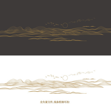 意境線條山水裝飾