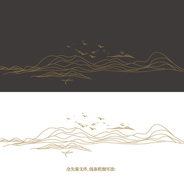 線條山水