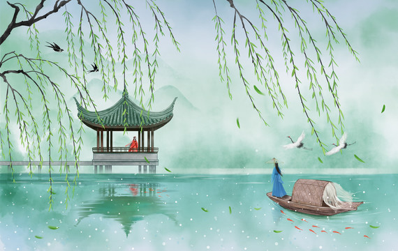 古風(fēng)山水插畫