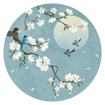 玉蘭花鳥(niǎo)