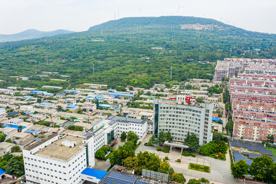 航拍河南平顶山矿区煤矿采煤场