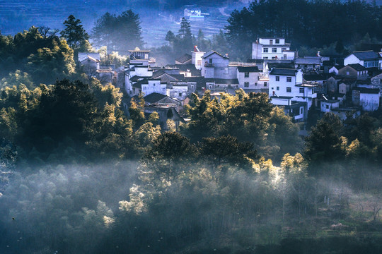 皖南徽派建筑小山村