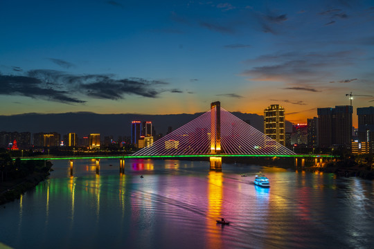 南宁白沙大桥邕江夜景