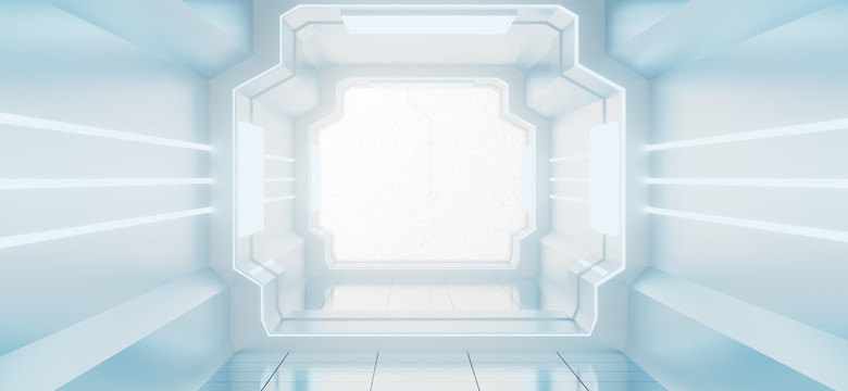 3D渲染科幻通道場景