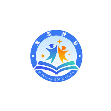 教育学习学生圆形校徽Logo