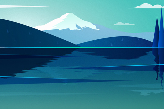 雪山風(fēng)景插畫
